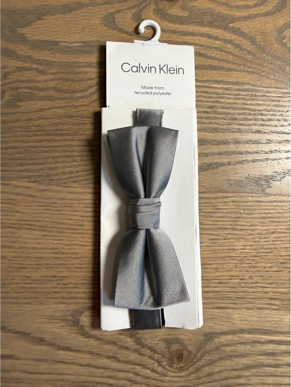Calvin Klein Gray Recycled Polyester Bow Tie